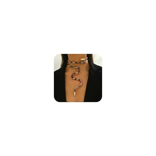 LANWLOSI Biegbare Schlangen-Halskette für Frauen, flexible Schlangen-Halskette, Armband, verstellbare Schlange, Medusa, Choker, Halloween, Medusa, Kostüm, Outfit-Zubehör, Zink, Kein Edelstein LANWLOSI Biegbare Schlangen-Halskette für Frauen, flexible Schlangen-Halskette, Armband, verstellbare Schlange, Medusa, Choker, Halloween, Medusa, Kostüm, Outfit-Zubehör, Zink, Kein Edelstein von LANWLOSI