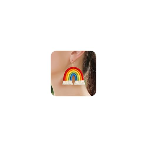 Rainbow Pride Ohrringe für Damen, bunte Brücke, baumelnde Ohrringe, trendige Stolzfarben, Quasten-Ohrringe, Lesben, Bisexuell, Pansexuell, Ohrschmuck, Stolz, Monat, Zubehör, Zink, Kein Edelstein Rainbow Pride Ohrringe für Damen, bunte Brücke, baumelnde Ohrringe, trendige Stolzfarben, Quasten-Ohrringe, Lesben, Bisexuell, Pansexuell, Ohrschmuck, Stolz, Monat, Zubehör, Zink, Kein Edelstein von LANWLOSI