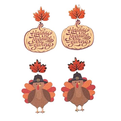 Thanksgiving-Ohrringe für Frauen, baumelnde Holz-Türkei-Ohrstecker, Kürbis-Ahornblatt-Ohrringe, Erntedankfest, baumelnde Ohrringe, Herbst-Ohrringe, Erntedankfest-Schmuck-Zubehör, Zink, Kein Edelstein Thanksgiving-Ohrringe für Frauen, baumelnde Holz-Türkei-Ohrstecker, Kürbis-Ahornblatt-Ohrringe, Erntedankfest, baumelnde Ohrringe, Herbst-Ohrringe, Erntedankfest-Schmuck-Zubehör, Zink, Kein Edelstein von LANWLOSI