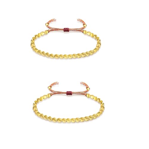 Tibetische Kupferarmbänder für Frauen, verstellbar, tibetische Kupferperlen, Armband, Kupfer-Heilarmband für Arthritis, Schmerzen, buddhistisches Glücksarmband, Schutz und Segen für Männer, 2 Stück Tibetische Kupferarmbänder für Frauen, verstellbar, tibetische Kupferperlen, Armband, Kupfer-Heilarmband für Arthritis, Schmerzen, buddhistisches Glücksarmband, Schutz und Segen für Männer, 2 Stück von LANWLOSI