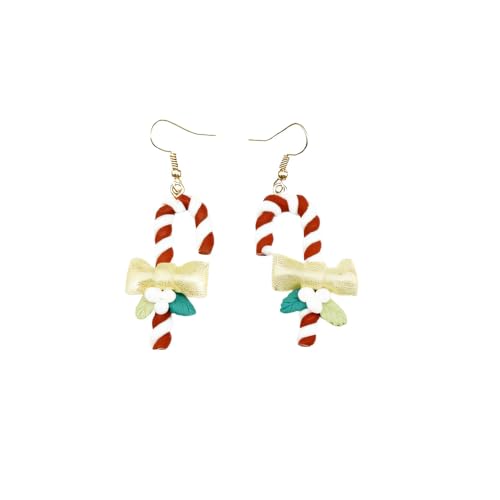 Weihnachtliche Zuckerstangen-Ohrringe für Frauen, Süßigkeiten-Zucker, Polymerton, baumelnde Hängeohrringe mit roten und weißen Streifen, Party, Urlaub, Schmuck, Weihnachtsgeschenke, Strumpffüller Weihnachtliche Zuckerstangen-Ohrringe für Frauen, Süßigkeiten-Zucker, Polymerton, baumelnde Hängeohrringe mit roten und weißen Streifen, Party, Urlaub, Schmuck, Weihnachtsgeschenke, Strumpffüller von LANWLOSI