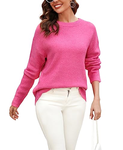 LANXUANR Damen-Langarmoberteil, lässig, Rundhalsausschnitt, Leichter Damen-Strickpullover von LANXUANR