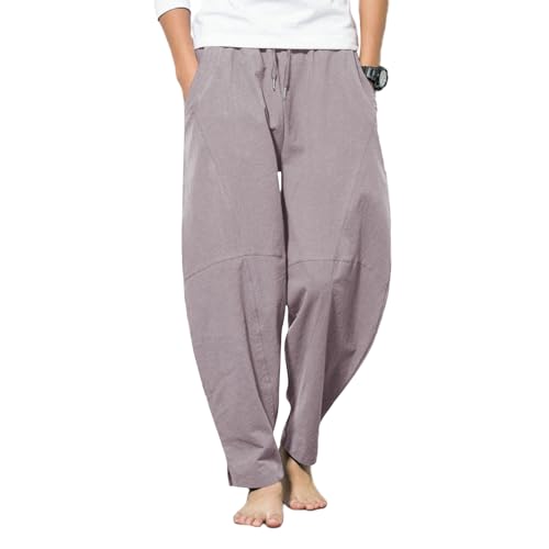 LAOARA Leinenhose Herren Sommer Hose Lang Leichte Elastischer Bund Lose Lässige Leinenhose mit Taschen LAOARA Leinenhose Herren Sommer Hose Lang Leichte Elastischer Bund Lose Lässige Leinenhose mit Taschen von LAOARA