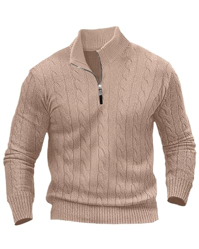 LAOARA Strickpullover Herren Pullover Rollkragenpullover Pulli Sweater Arbeitspullover Half Zip Winterpullover Beige M LAOARA Strickpullover Herren Pullover Rollkragenpullover Pulli Sweater Arbeitspullover Half Zip Winterpullover Beige M von LAOARA