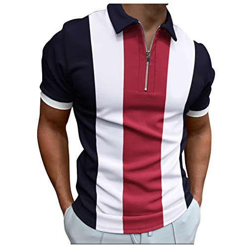 Poloshirt Herren Polo Shirts Kurzes L Streifen Dünne Farbige Anthrazit Übergrößen Qualitätsmerkmale Blumenmuster Schicke Pinke Gent Olivgrün Reissverschluss Von Violett Farbig Englische von LAOFU