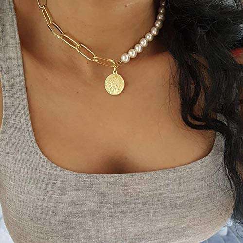 LAOGEFJ Halskette Anhänger goldene Kette Perlenkette geometrische Kristall Anhänger Halskette weibliche Perlen LAOGEFJ Halskette Anhänger goldene Kette Perlenkette geometrische Kristall Anhänger Halskette weibliche Perlen von LAOGEFJ