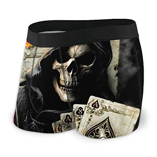 LAOLUCKY Boxershorts für Herren und Jungen mit Totenkopf-Motiv Gr. XL, Schwarz von LAOLUCKY