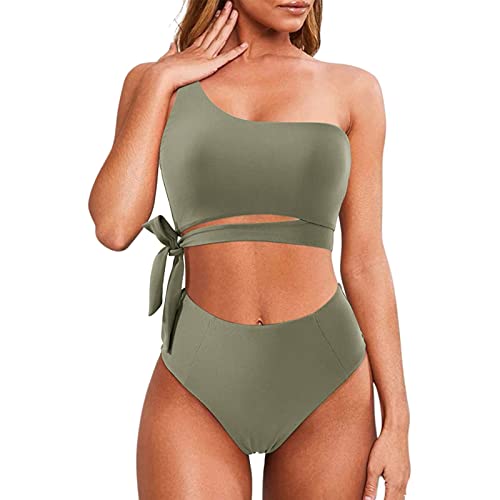 Bikini Set Damen Tankini Badeanzug Neckholder Bauchweg Schwarzer Badebekleidung Pink High Waist Cups Orange Schöne Bikinis Blau Weißer Großer Cup Grün Ausgefallene Push Up Roter Stark Figurformender von LAOSU