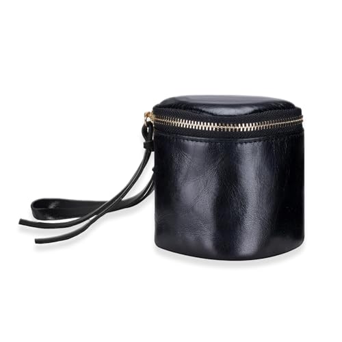 LAOYEFACAI Mini Taschenanhänger Münzgeldbörse Kopfhörertasche für Damen kreative Schlüsselanhänger Make-up-Tasche Münzgeldbörse mit Reißverschluss (Black) von LAOYEFACAI