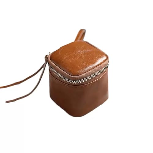 LAOYEFACAI Mini Taschenanhänger Münzgeldbörse Kopfhörertasche für Damen kreative Schlüsselanhänger Make-up-Tasche Münzgeldbörse mit Reißverschluss (Brown) von LAOYEFACAI