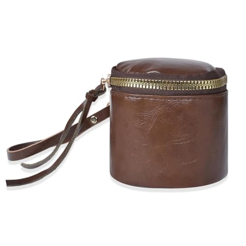 LAOYEFACAI Mini Taschenanhänger Münzgeldbörse Kopfhörertasche für Damen kreative Schlüsselanhänger Make-up-Tasche Münzgeldbörse mit Reißverschluss (Coffee) von LAOYEFACAI