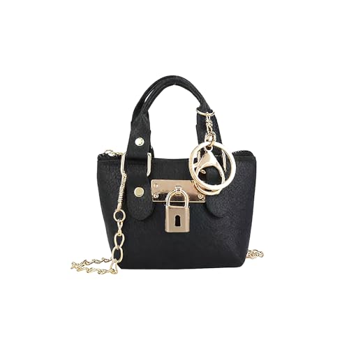 LAOYEFACAI Mini Taschenanhänger Münzgeldbörse Mini-Handtasche Schlüsselanhänger für Damen kreative Schlüsselanhänger Make-up-Tasche Münzgeldbörse mit Reißverschluss (Black) von LAOYEFACAI