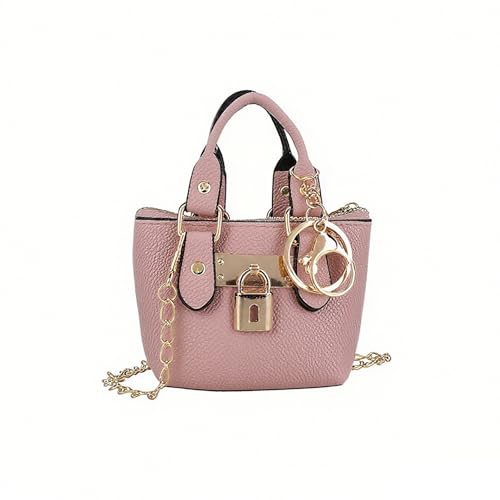 LAOYEFACAI Mini Taschenanhänger Münzgeldbörse Mini-Handtasche Schlüsselanhänger für Damen kreative Schlüsselanhänger Make-up-Tasche Münzgeldbörse mit Reißverschluss (Pink) von LAOYEFACAI