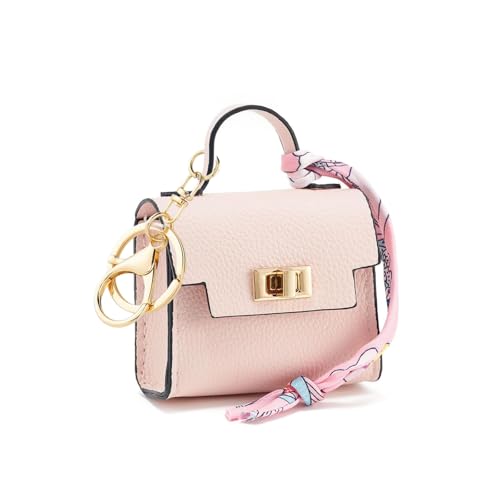 LAOYEFACAI Mini Taschenanhänger Münzgeldbörse Mini-Handtasche Schlüsselanhänger für Damen kreative Schlüsselanhänger Make-up-Tasche Münzgeldbörse mit Reißverschluss (Rosa) von LAOYEFACAI