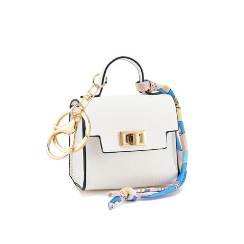 LAOYEFACAI Mini Taschenanhänger Münzgeldbörse Mini-Handtasche Schlüsselanhänger für Damen kreative Schlüsselanhänger Make-up-Tasche Münzgeldbörse mit Reißverschluss (Weiß) von LAOYEFACAI