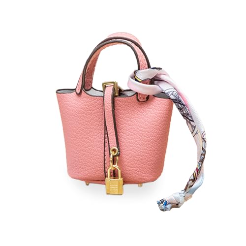 LAOYEFACAI Mini Taschenanhänger Süßer Leder Schlüsselanhänger Handtaschen Charm Perfekt für Damen Dekoration und Aufbewahrung kleiner Gegenstände (FHS) von LAOYEFACAI