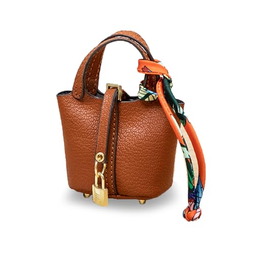 LAOYEFACAI Mini Taschenanhänger Süßer Leder Schlüsselanhänger Handtaschen Charm Perfekt für Damen Dekoration und Aufbewahrung kleiner Gegenstände (ZS) von LAOYEFACAI