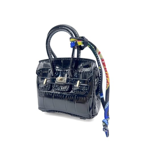 LAOYEFACAI Mini Taschenanhänger Süßer Leder Schlüsselanhänger Handtaschen Charm Perfekt für Damen niedliche Kopfhörertasche für Geldgeschenke für Frauen (HS) von LAOYEFACAI