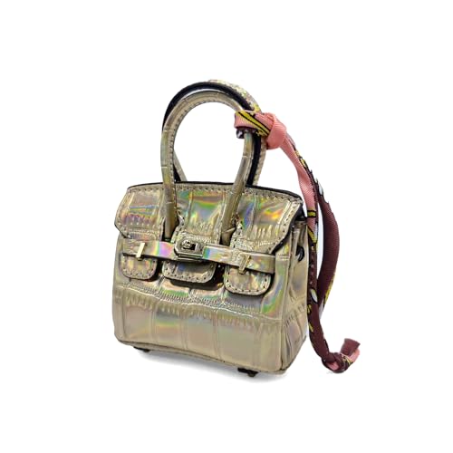 LAOYEFACAI Mini Taschenanhänger Süßer Leder Schlüsselanhänger Handtaschen Charm Perfekt für Damen niedliche Kopfhörertasche für Geldgeschenke für Frauen (JS) von LAOYEFACAI