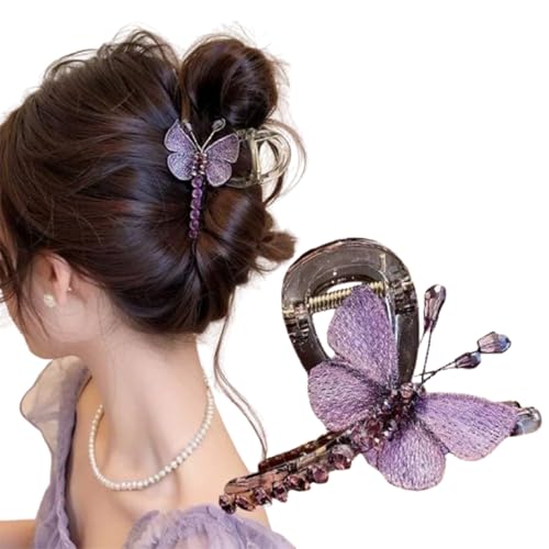 LAOYEFACAI Schmetterling Haarklammer Klein Acryl Butterfly Hair Clips Flower Claw Clip,Haarspangen Damen Dünnes Haar,Haarklammern Mädchen Damen Schmetterling Haarschmuck (LS) von LAOYEFACAI