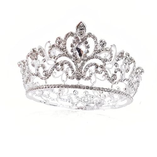 LAOYEFACAI Vintage Tiara Krone Tiara Königin Krone Damen Brautkrone Diadem Kristall Barock Tiara Sparkly Strass Prinzessin Karneval Kopfschmuck für Hochzeit Prom Geburtstag Party (YS) von LAOYEFACAI