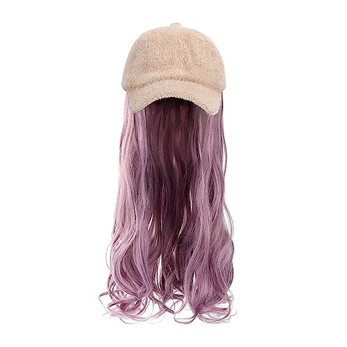 Perücken für Frauen Abnehmbare Hut-Perücke for Damen, warme Mode, Herbst- und Wintersaison, unverzichtbare synthetische lange lockige Haar-Hut-Perücke Perückenkappen für Damen (Color : 11) von LAPADULA