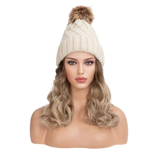 Perücken für Frauen Damen Modische Perückenkappe for langes lockiges Haar, gewellte Strickkappe, natürliche realistische Perückenkappe Perückenkappen für Damen (Color : 02) von LAPADULA