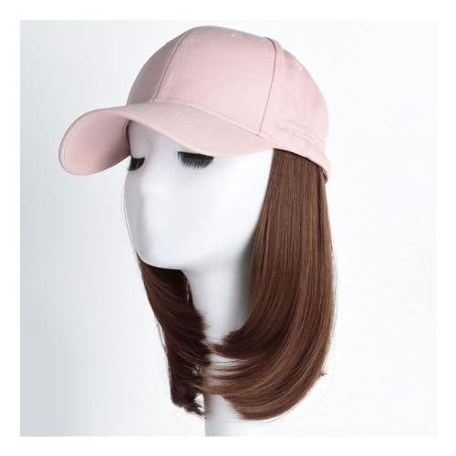 Perücken für Frauen Damenhutperücke, rosa Baseballkappe, brauner und schwarzer Perückenhut, geeignet for tägliche Themenpartys und Freizeit im Freien Perückenkappen für Damen (Color : 01) von LAPADULA