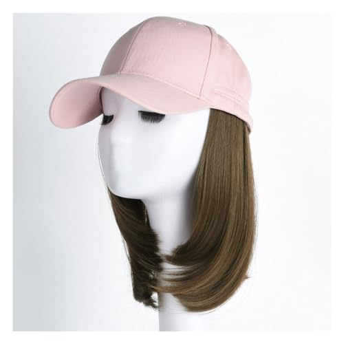 Perücken für Frauen Damenhutperücke, rosa Baseballkappe, brauner und schwarzer Perückenhut, geeignet for tägliche Themenpartys und Freizeit im Freien Perückenkappen für Damen (Color : 02) von LAPADULA