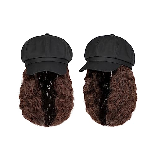 Perücken für Frauen Kappenperücke 10 Zoll gewellte lockige synthetische Perücken Baseballmütze Perückenkappe mit Haarperücken Haarverlängerungen Haarperücke Perückenkappen für Damen (Color : F844 27H von LAPADULA