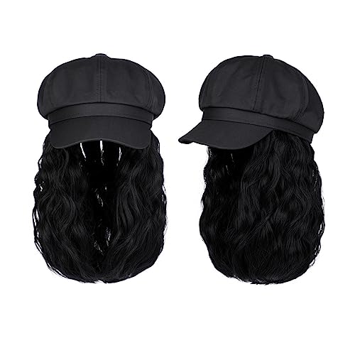 Perücken für Frauen Kappenperücke 10 Zoll gewellte lockige synthetische Perücken Baseballmütze Perückenkappe mit Haarperücken Haarverlängerungen Haarperücke Perückenkappen für Damen (Color : F843 22T von LAPADULA