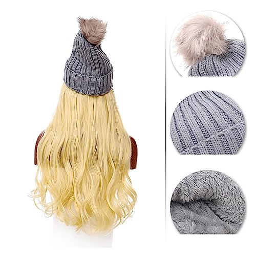 Perücken für Frauen Kunsthaar Damen Winter Warm Halten Haarverlängerung Hüte Perücken for Frauen Farben Welliges Haar Perückenkappen für Damen (Color : 1) von LAPADULA