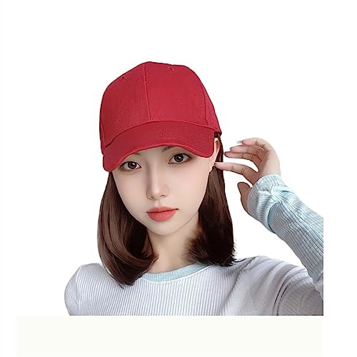 Perücken für Frauen Lange Haare Bobo Cap synthetische Hut Haar Perücke natürliche schwarze Perücken verbinden synthetische Hut Perücke for Mädchen Perückenkappen für Damen (Color : D) von LAPADULA