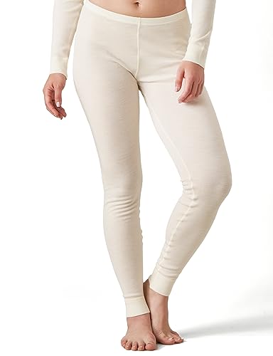 LAPASA Damen 100% Merinowolle Leggings, Premium Merino Wolle Thermo Unterhosen, warm und atmungsaktiv Thermounterwäsche Unterteile (L49), Nude, M von LAPASA