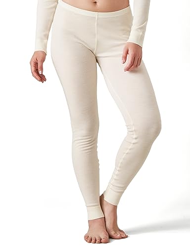 LAPASA Damen 100% Merinowolle Leggings, Premium Merino Wolle Thermo Unterhosen, warm und atmungsaktiv Thermounterwäsche Unterteile (L49), Nude, XL von LAPASA