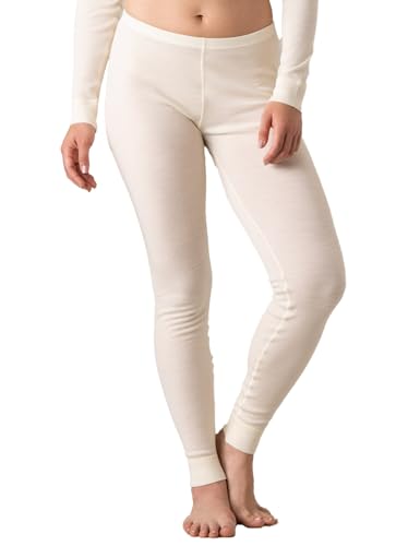 LAPASA Damen 100% Merinowolle Leggings, Premium Merino Wolle Thermo Unterhosen, warm und atmungsaktiv Thermounterwäsche Unterteile (L49), Nude, XXL von LAPASA