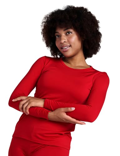 LAPASA Damen Innenfleece Thermo Unterhemd, Thermounterwäsche Oberteil Funktionsunterwäsche, L15 Rot (1 Pack), XS von LAPASA