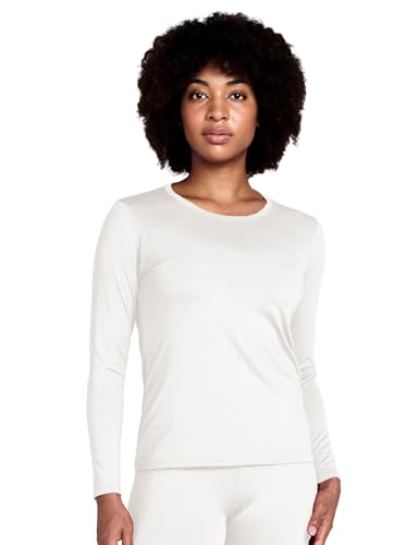 LAPASA Damen Innenfleece Thermo Unterhemd, Thermounterwäsche Oberteil Funktionsunterwäsche, L15 Weiß (1 Pack), M von LAPASA