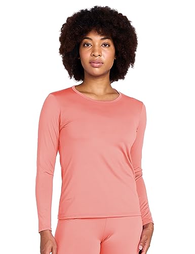 LAPASA Damen Innenfleece Thermo Unterhemd, warmes langärmliges Thermo-Shirt Thermounterwäsche Oberteil Funktionsunterwäsche, Pink 2023 (1 Pack), L von LAPASA