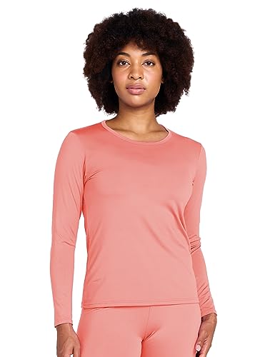 LAPASA Damen Innenfleece Thermo Unterhemd, warmes langärmliges Thermo-Shirt Thermounterwäsche Oberteil Funktionsunterwäsche, Pink 2023 (1 Pack), XL von LAPASA