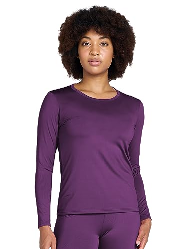 LAPASA Damen Innenfleece Thermo Unterhemd, warmes langärmliges Thermo-Shirt Thermounterwäsche Oberteil Funktionsunterwäsche, Violett 2023 (1 Pack), XL von LAPASA