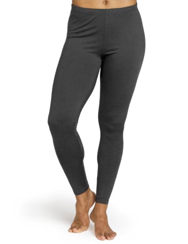 LAPASA Damen Innenfleece Thermo Unterhose, warme Funktionsunterwäsche Thermohosen L16, Dunkelgrau Meliert, M von LAPASA