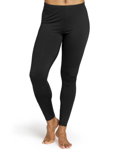 LAPASA Damen Innenfleece Thermounterwäsche Unterhose, warme Funktionsunterwäsche Thermohosen L16, Schwarz, XXL von LAPASA