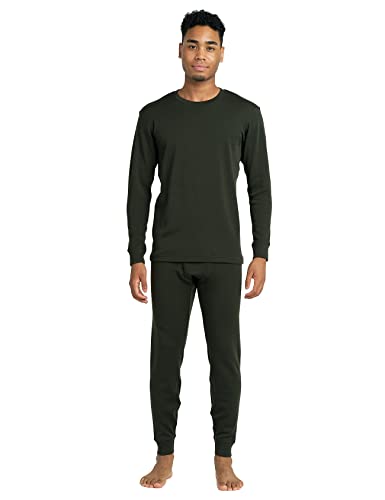 LAPASA Herren 100% Merinowolle Thermounterwäsche Set, Premium Merino Wolle Unterhemd & Unterhosen, Thermo Funktionsunterwäsche M126, Grün (Extra warm M126), S von LAPASA