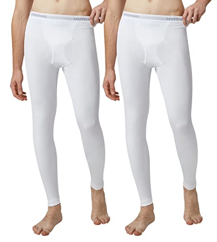 LAPASA Herren Innenfleece Thermo Unterhose, warme Funktionsunterwäsche Thermohosen M10, Weiß (2 Pack), M von LAPASA