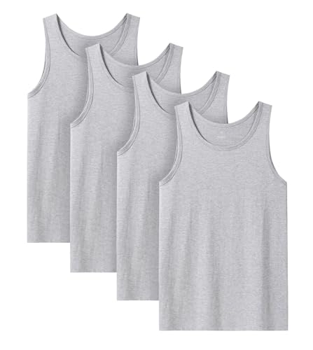 LAPASA Herren 4er Pack Unterhemd Baumwolle Classic Tanktop Atmungsaktiv Rundhals Fitness Achselshirt Muskelshirt M36, Grau*4, XXL LAPASA Herren 4er Pack Unterhemd Baumwolle Classic Tanktop Atmungsaktiv Rundhals Fitness Achselshirt Muskelshirt M36, Grau*4, XXL von LAPASA