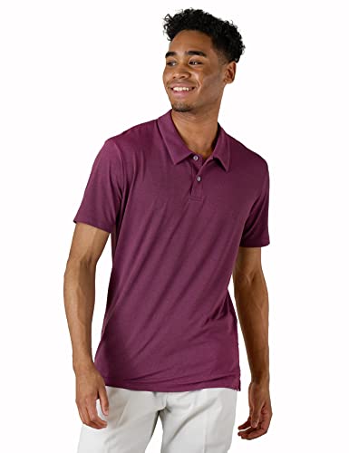 LAPASA Herren Aktiv Poloshirt Sporthemd Männer Polo Shirt Outdoor Sportliches Polohemd M131, Dunkelviolett, M von LAPASA