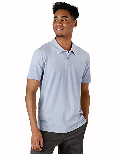 LAPASA Herren Aktiv Poloshirt Sporthemd Männer Polo Shirt Outdoor Sportliches Polohemd M131, Hellblau, M von LAPASA