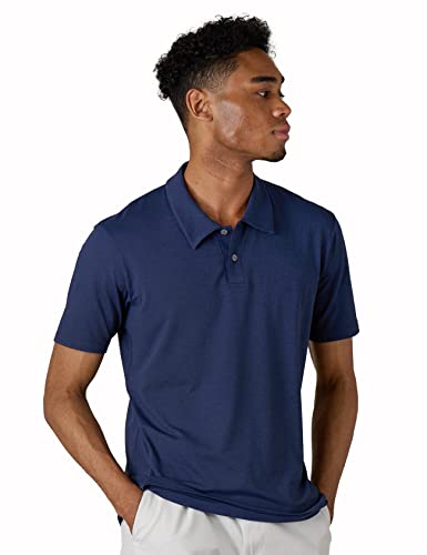 LAPASA Herren Aktiv Poloshirt Sporthemd Männer Polo Shirt Outdoor Sportliches Polohemd M131, Indigoblau, L von LAPASA