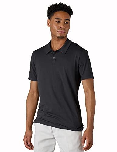 LAPASA Herren Aktiv Poloshirt Sporthemd Männer Polo Shirt Outdoor Sportliches Polohemd M131, Schwarz, S von LAPASA